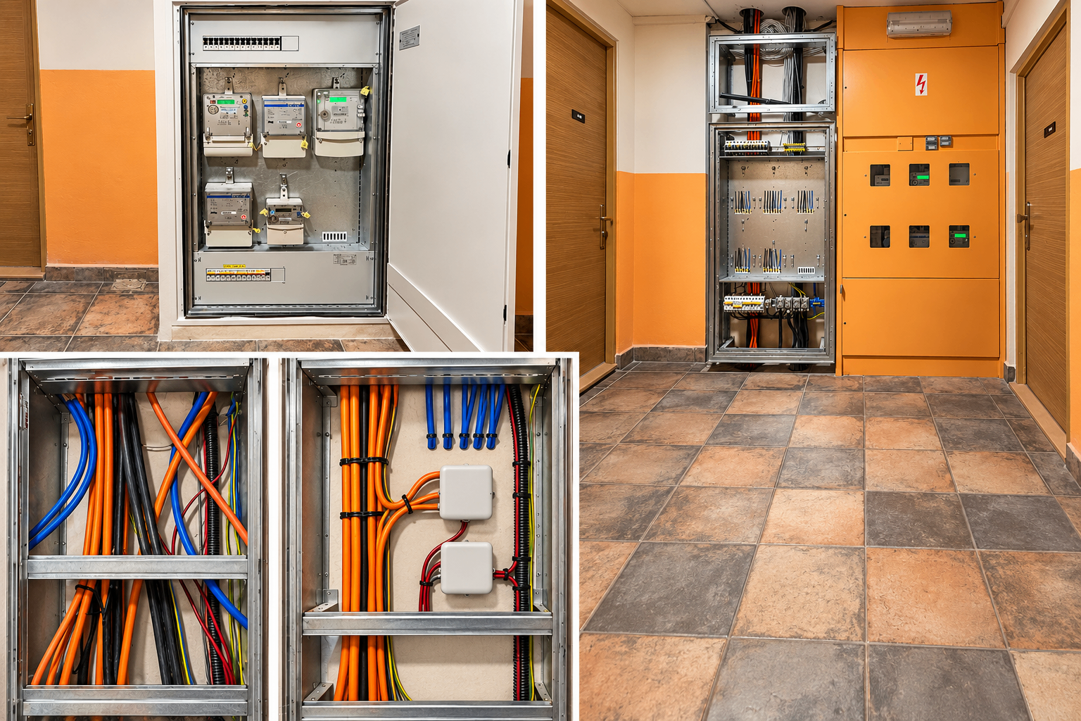 Elektroměry a rozvaděče v domovním rozvaděčovém prostoru
